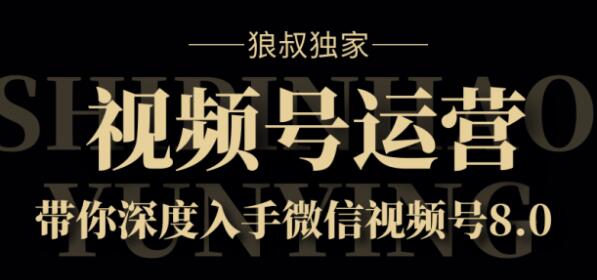 狼叔独家：视频号8.0运营实战课价值1280元