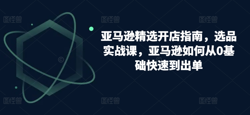 亚马逊精选开店指南，选品实战课，亚马逊如何从0基础快速到出单